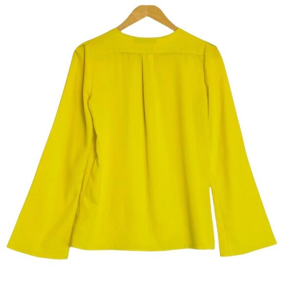 The Limited Yellow Scoop Neck Gold Button Blouse - Picture 2 of 14